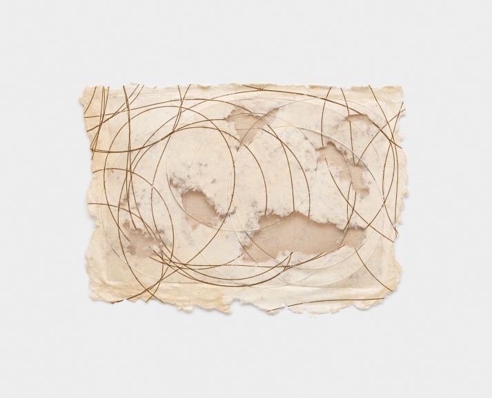 Unknowing Wire, 2014, papel feito a mo, arame e malha de cobre, 55 x 78 cm 