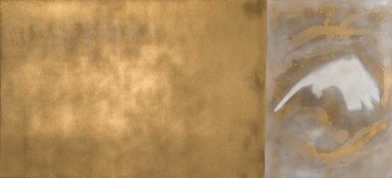 Tamandua bizantino, 2016, oleo e color jet sobre tela, 110 X 245 CM 