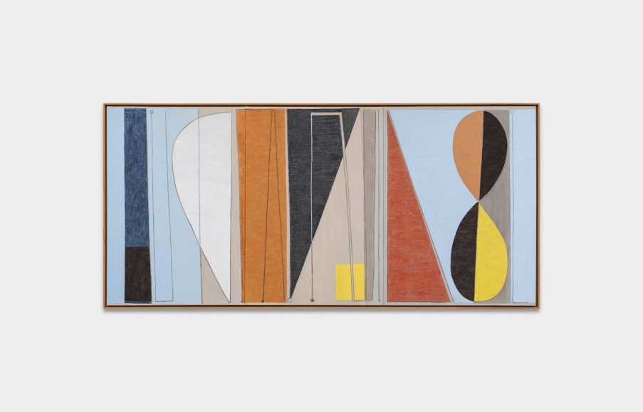 Diagonale, 2016, acrilica, carvao e kaolin sobre tela, 116 x 252 cm 