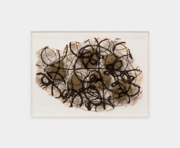 Swirls, 2007, papel feito a mo com la natural e colografia, 57 x 78 x 2 cm 